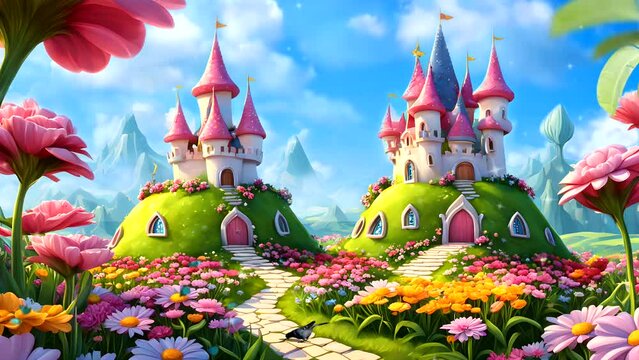 Fairy land with cute castle