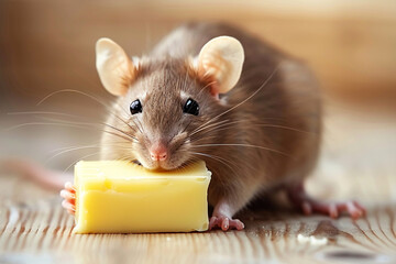 Rat eating peanut butter