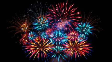 Fototapeta premium Burst of colors and patterns in a spectacular diwali fireworks display