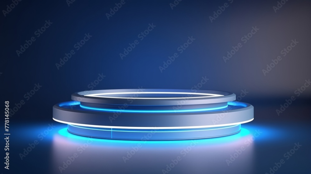 Poster circular 3d podium with rotating elements