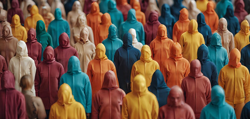 Anonymous crowd of people walking, diversity of culture and ideas. - obrazy, fototapety, plakaty