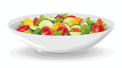 Salad bowl design over white Flat vector isolated on