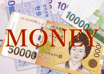 外国紙幣とMONEYの文字