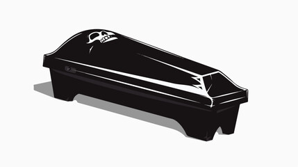 Scary Coffin Halloween Silhouette Illustration Flat vector - obrazy, fototapety, plakaty