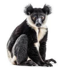 Indri portrait on isolated background