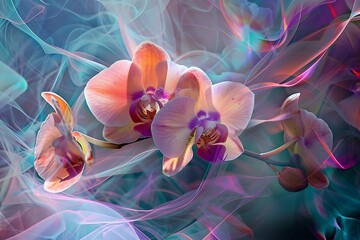 Obraz na płótnie Canvas purple orchid flower, background with flowers