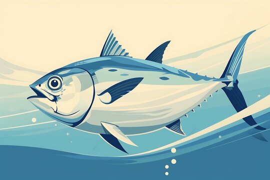 Bluefin tuna isolated on white, World tuna day , Poster