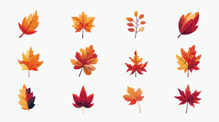 Single high quality autumn leaf related icon. Isolate - obrazy, fototapety, plakaty