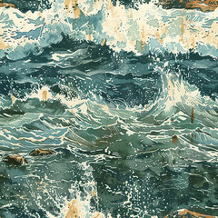 Crashing Waves Rocky Texture Power