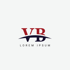 Alphabet VB BV letter modern monogram style logo vector element