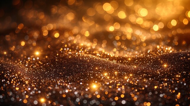 a blurry image of gold sparkles on a black background with a blurry image of gold sparkles on a black background.
