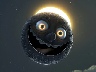 Cute solar eclipse illustration