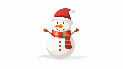Fototapeta na wymiar Snowman of Christmas season design Flat vector isolated