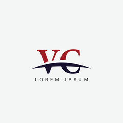 Alphabet VC CV letter modern monogram style logo vector element