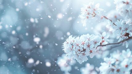 snow and flowers background