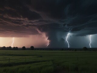 Naklejka na ściany i meble lightning in the storm