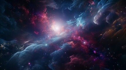 Cosmic hyper space with vibrant celestial objects - obrazy, fototapety, plakaty