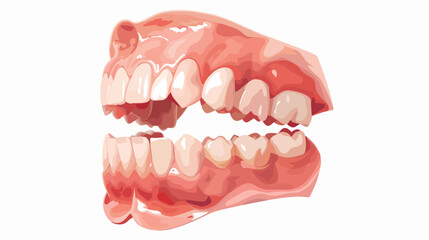Teeth of the lower jaw. Vector illustration with visi