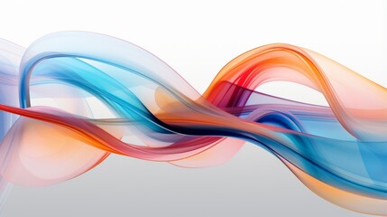 A vibrant abstract wave in bold colors on a clean white background