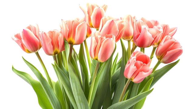 tulip bouquet isolated on white background