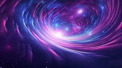 Futuristic hyper space landscape with cosmic swirls
