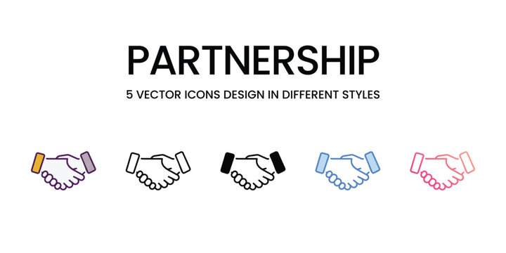 Partnership Icons different style vector stock illustration