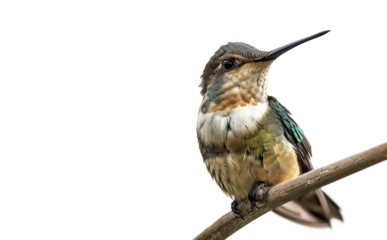 Cute Hummingbird sitting on a tree branches