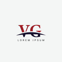Alphabet VG GV letter modern monogram style logo vector element