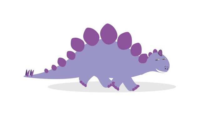 Ankylosaurus dinosaur walking 2D animation