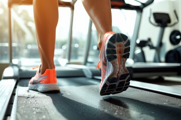 Close Up of Person Running on Treadmill