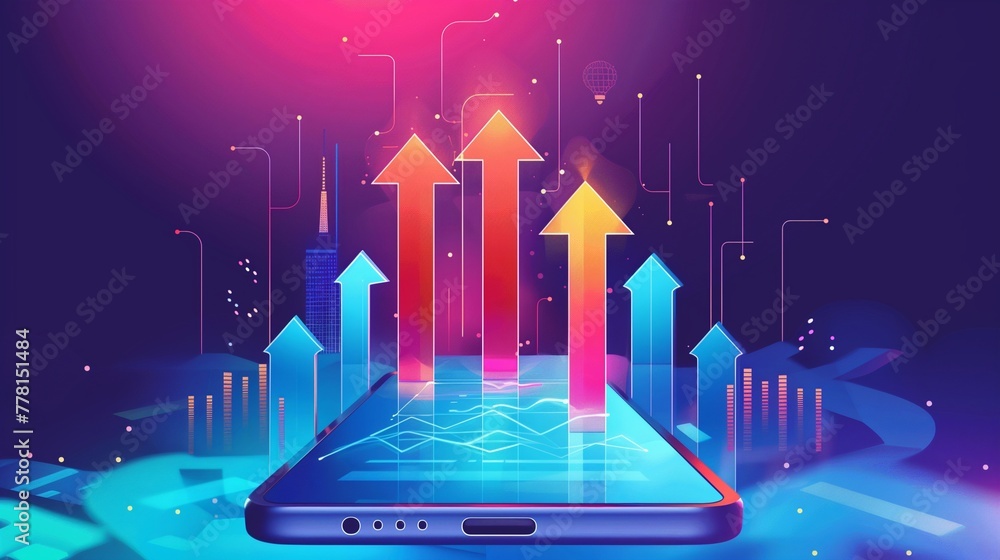Poster an illustration of app modernization concept, showcasing the evolution of technological application 