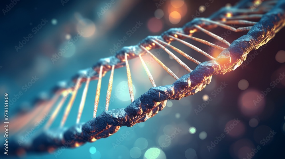 Poster conceptual image of dna strands as a key to genetic code