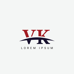 Alphabet VK KV letter modern monogram style logo vector element