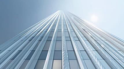 3D render of an elegant minimalist skyscraper model, engineering art