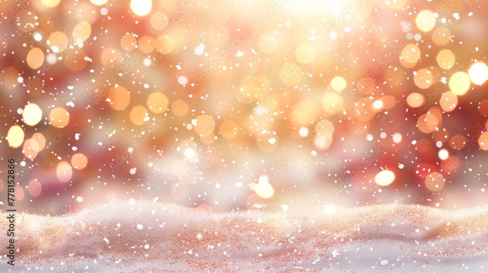 Aufkleber a blurred view of a ground covered in snow, creating a soft and hazy appearance