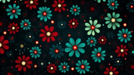 Mesmerizing christmas pattern, a fusion of colors and festive shapes