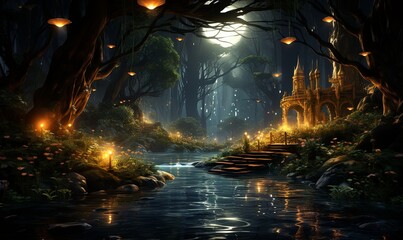 Illuminated Dark Forest
