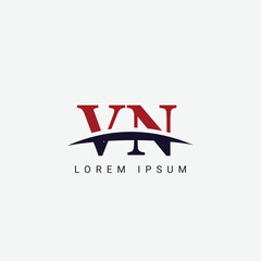 Alphabet VN NV letter modern monogram style logo vector element