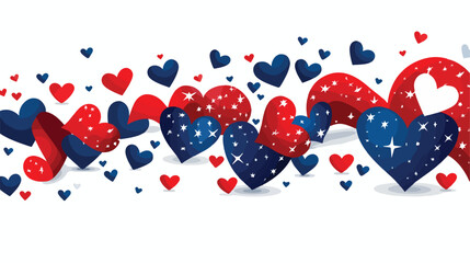 Valentine love Norway flag rendering left view Flat vector