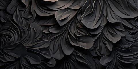 Black abstract dark design majestic beautiful paper texture background 3d art - obrazy, fototapety, plakaty