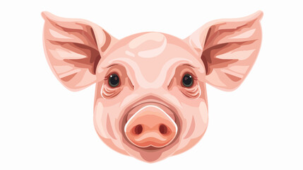 Vector flat cartoon nose pig piglet isolated on white
