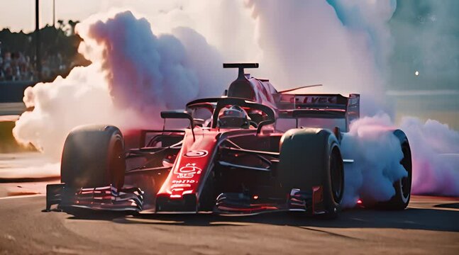 Racing Inferno - Burning Racing Car Scene, Accident News Material