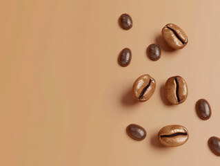 3D render of minimalist coffee beans, premium blend concept