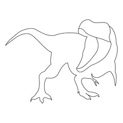 Dinosaur Continuous one line drawing illustration art vector design