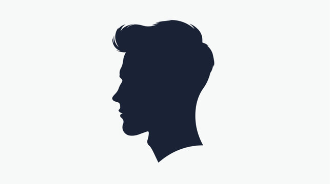 Vector illustration of a silhouette head Flat vector