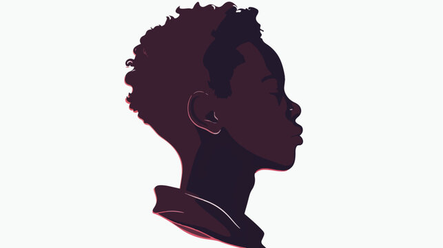 Vector illustration of a silhouette head Flat vector