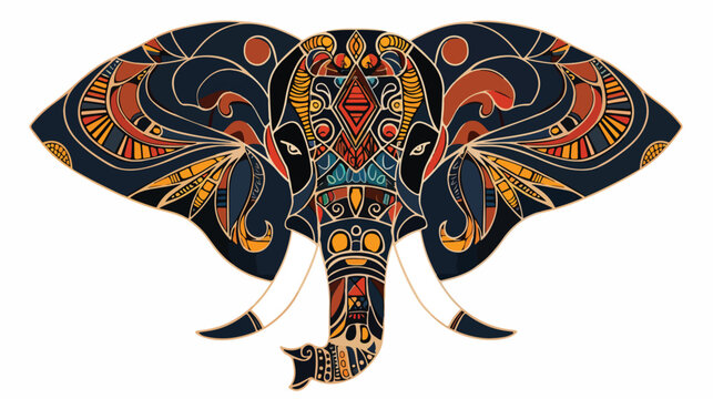 Vector illustration of a tribal totem animal  Elephant