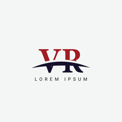 Alphabet VR RV letter modern monogram style logo vector element