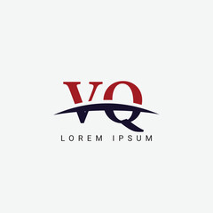 Alphabet VQ QV letter modern monogram style logo vector element
