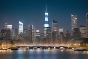 Obraz premium city at night | view of the city | country at night | city skyline at night